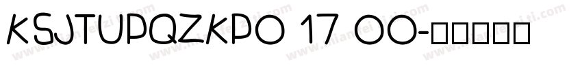 KSJTUPQZKP0 17 00字体转换